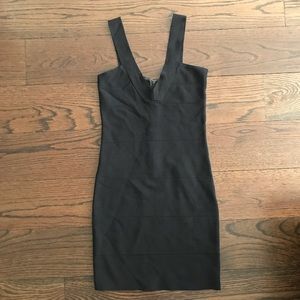 Black bandage dress.